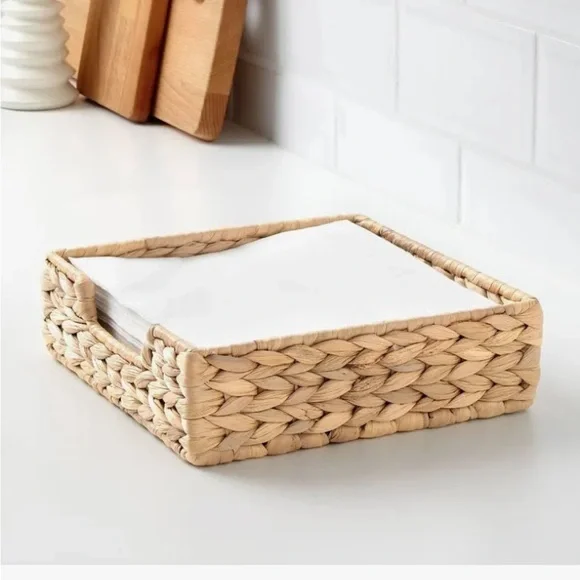 IKEA Woven Square Napkin Holder - Natural Straw - Picture 1 of 9